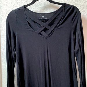 black american eagle long sleeve w/crossed pattern
